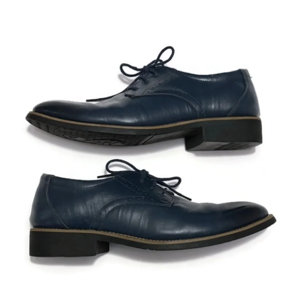 Vintage Blue Leather Lace Up Oxfords, Men's 8.5, Women's‎ 10